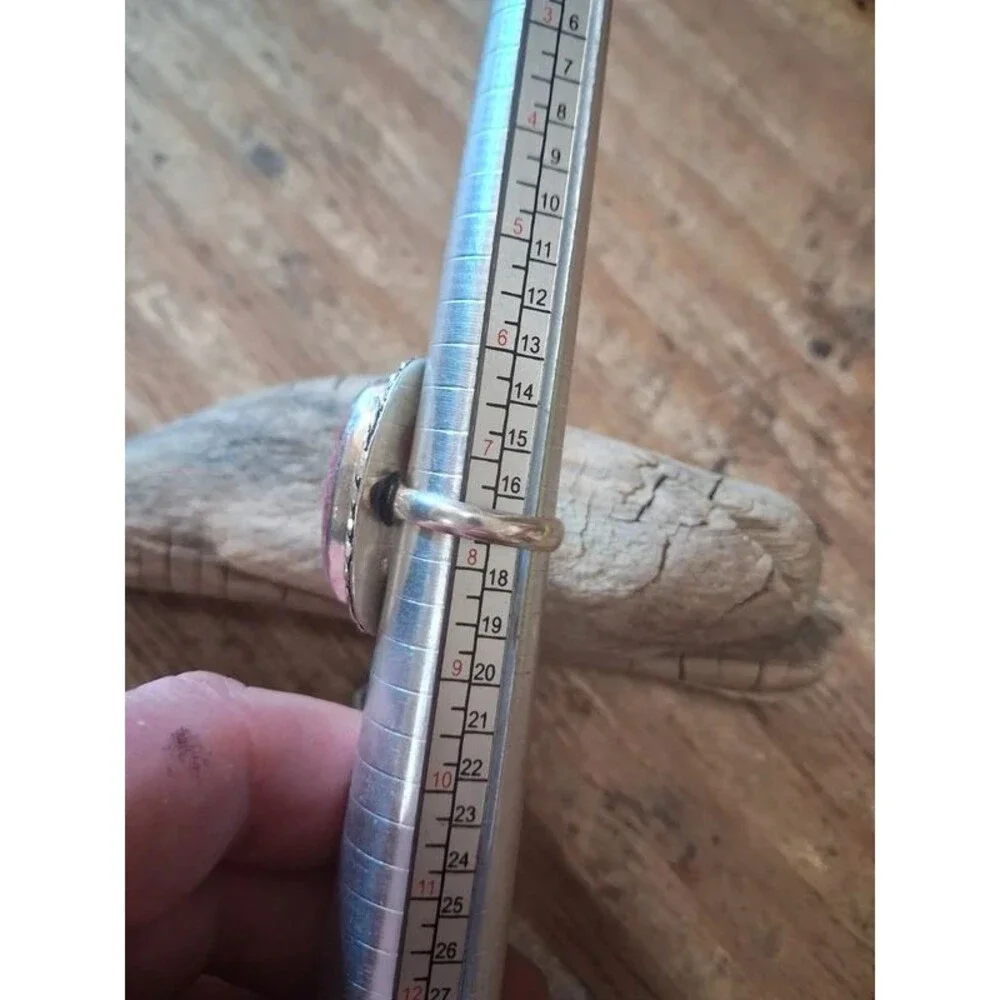 Size 7.5 boho southwestern rhodonite ring